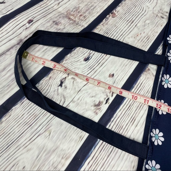 KATE SPADE Navy Daisy Large Cotton Canvas Bag - Picture 8 of 11